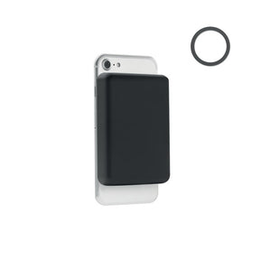 Engraved 5000mAh Magnetic Wireless Power Bank, Black