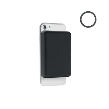 Engraved 5000mAh Magnetic Wireless Power Bank, Black