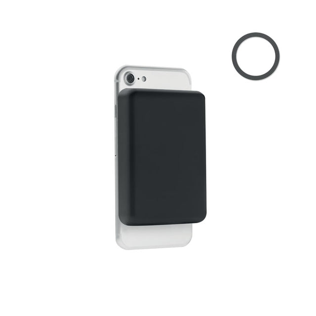 Engraved 5000mAh Magnetic Wireless Power Bank, Black