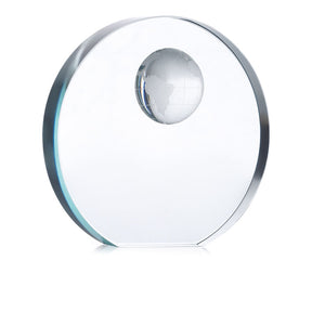 Engraved Globe Glass Trophy