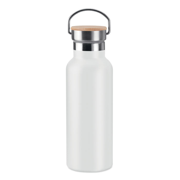 Engraved Double Wall Flask 500ml, White