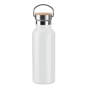 Engraved Double Wall Flask 500ml, White