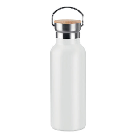 Engraved Double Wall Flask 500ml, White