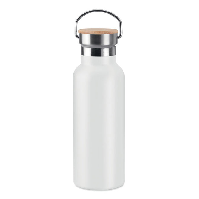 Engraved Double Wall Flask 500ml, White