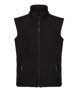 Black vest with a zipper on a white background