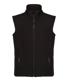 Black vest with a zipper on a white background