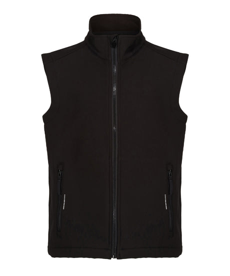 Black vest with a zipper on a white background